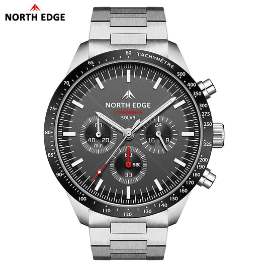 North Edge LONG WINGS Herren-Solar-Fliegeruhr – Leuchtend, wasserdicht, langlebig