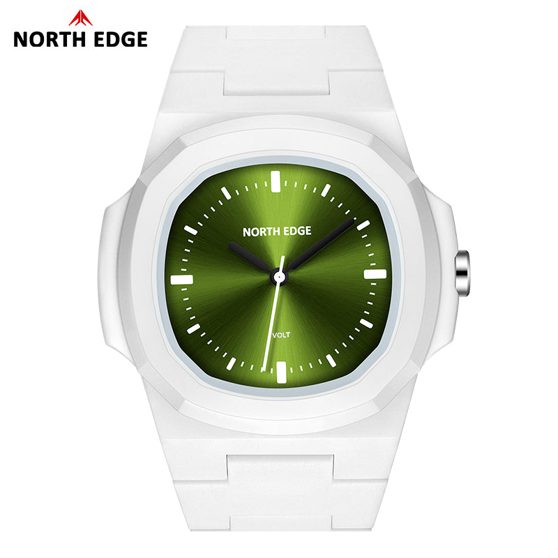North Edge VOLT GREEN-Weiß Herren-Sportuhr | Quarzwerk, leicht und wasserdicht