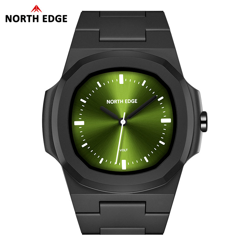 North Edge VOLT Green-Schwarz Herren-Sportuhr | Quarzwerk, leicht und wasserdicht