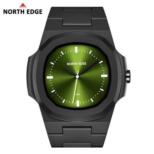 North Edge VOLT Green-Schwarz Herren-Sportuhr | Quarzwerk, leicht und wasserdicht