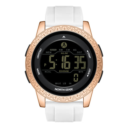 North Edge APOLLO GOLD Outdoor-Sportuhr – Wasserdicht, Zwei Zeitzonen, Schrittzähler