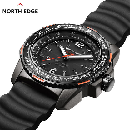 North Edge PHOTON Schwarz Solar Outdoor-Uhr – wasserdicht, langlebig, leuchtendes Display