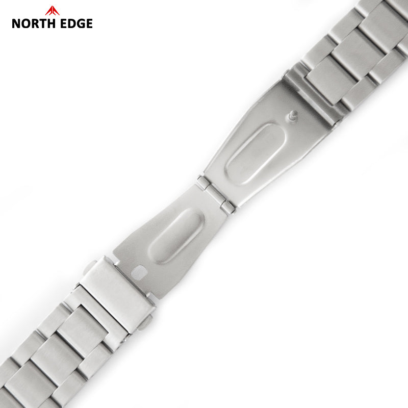 North Edge TRITON STEEL Solar-Taucheruhr – Edelstahlgehäuse, wasserdicht mit Hintergrundbeleuchtung